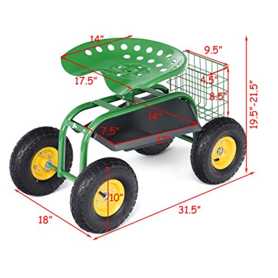 Rolling Garden Work Seat for o - огляд і ціна Gardening Tools Green
