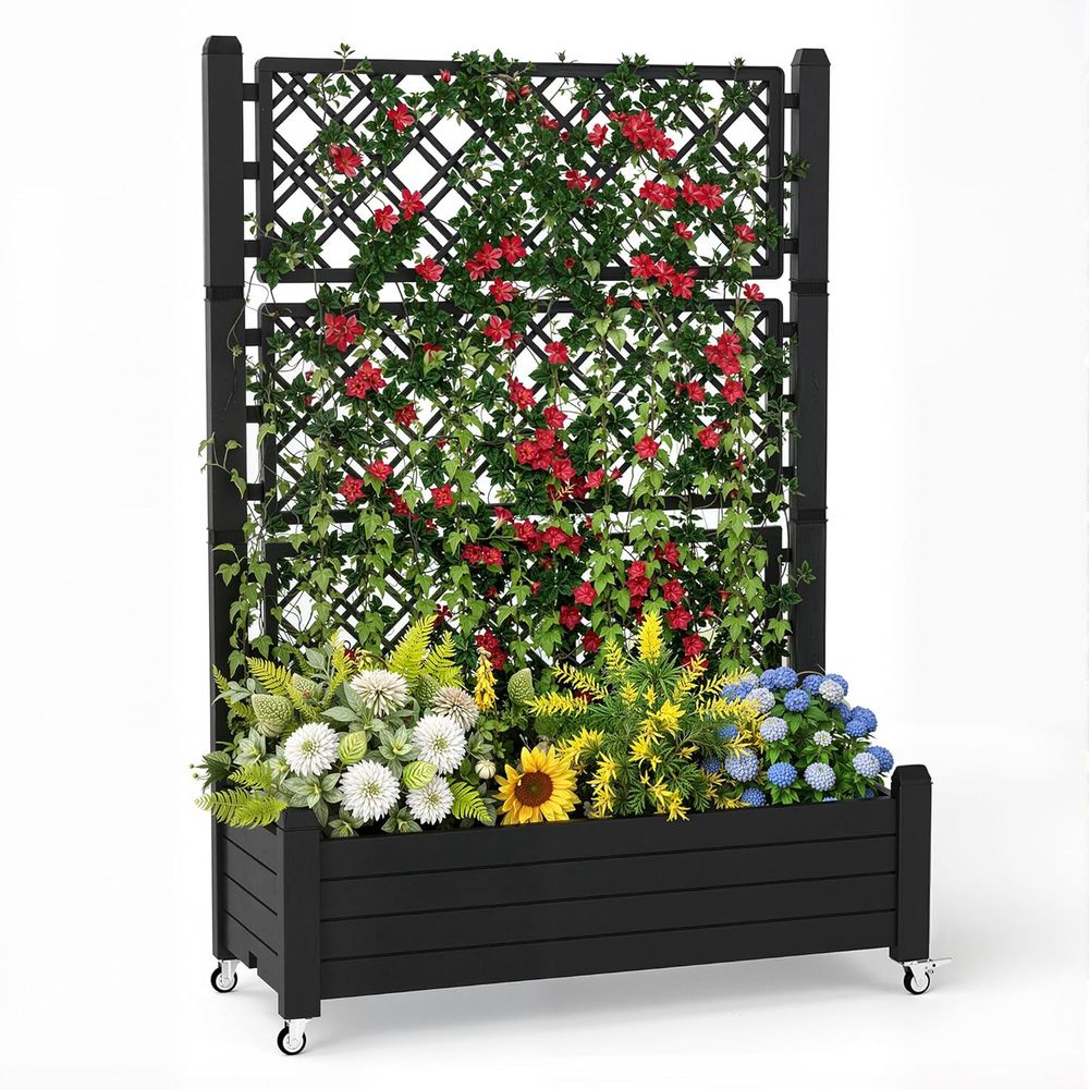 Raised Garden Bed with Trellis - огляд і ціна Raised Bed Planter Box