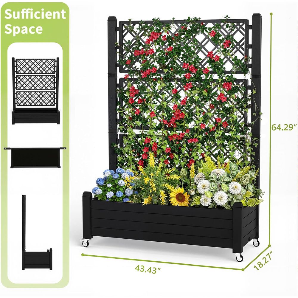 Raised Garden Bed with Trellis - огляд і ціна Raised Bed Planter Box