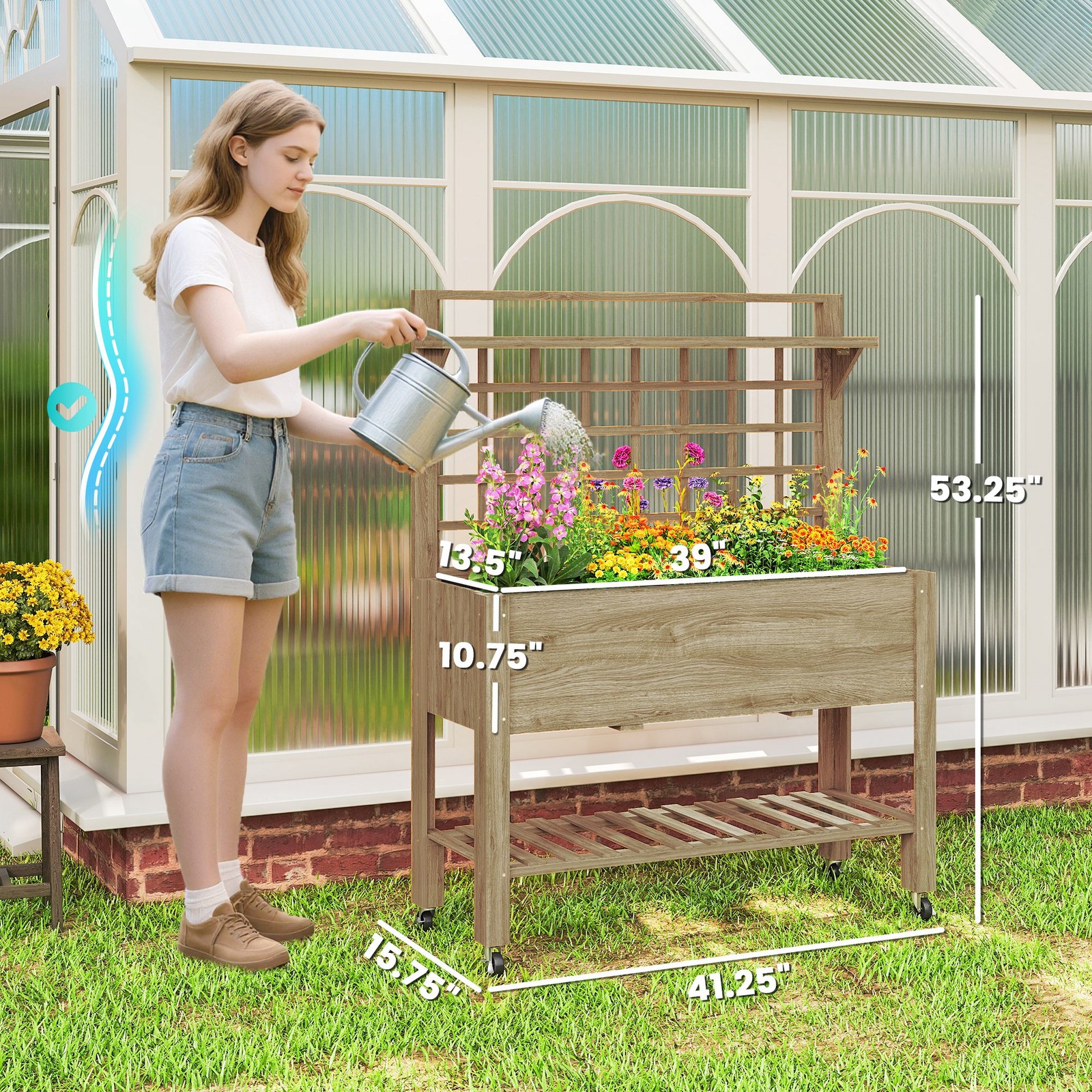Outdoor Wooden Elevated Growin - огляд і ціна Grow Bags