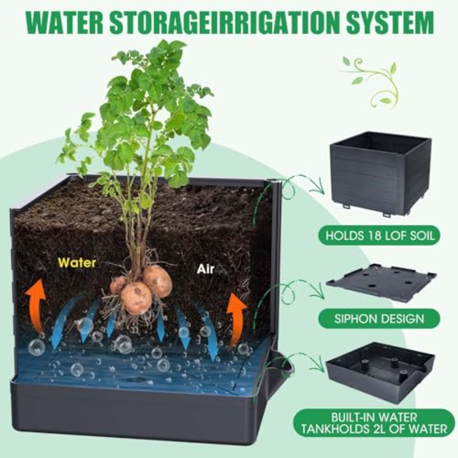 Outdoor indoor 4-pack raised g - огляд і ціна Self-Watering Planter