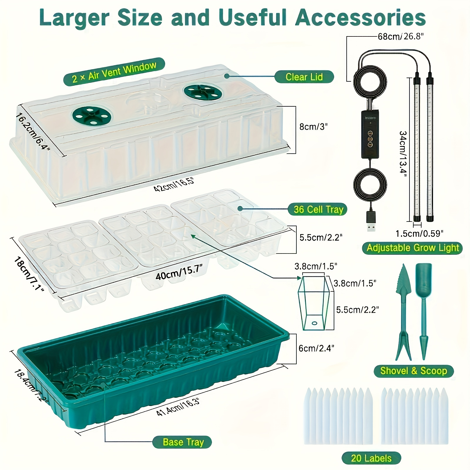 36-Cell Seed Starter Tray W/ G - огляд і ціна Seed Starter Trays