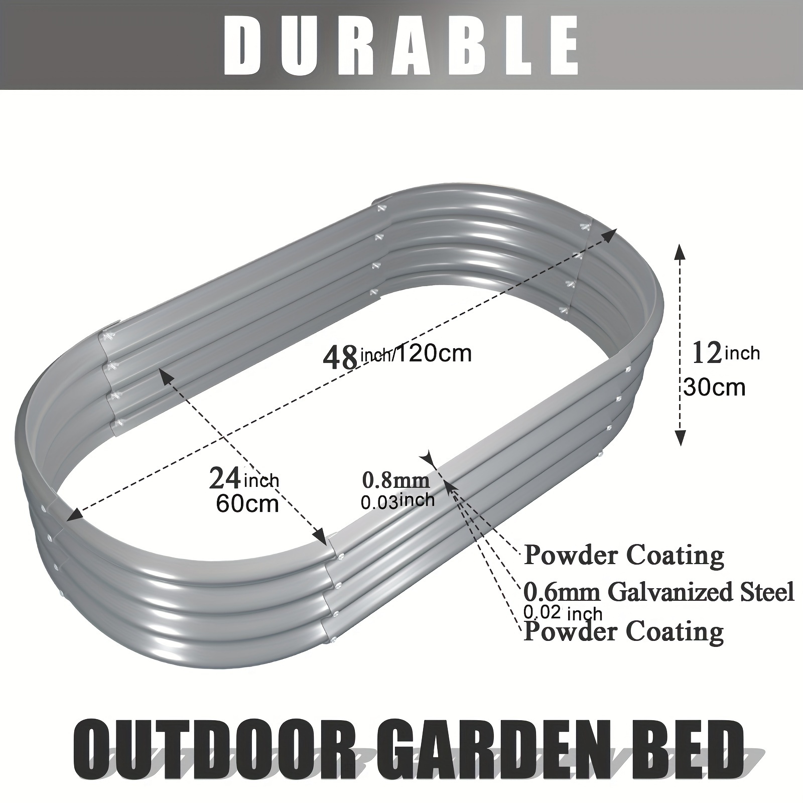 4x2x1FT Galvanized Raised Gard - огляд і ціна Raised Bed Planter Box