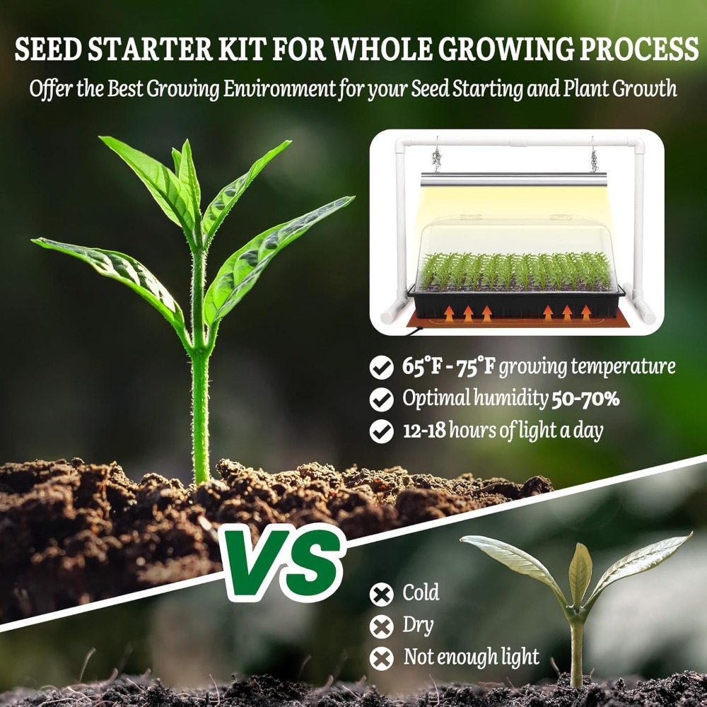 Seed Starter Kit with Grow Lig - огляд і ціна Seed Starter Trays