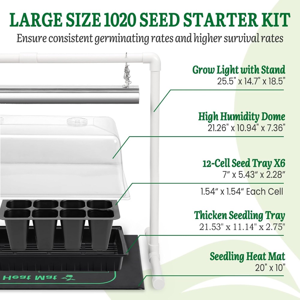 Seed Starter Kit with Grow Lig - огляд і ціна Seed Starter Trays