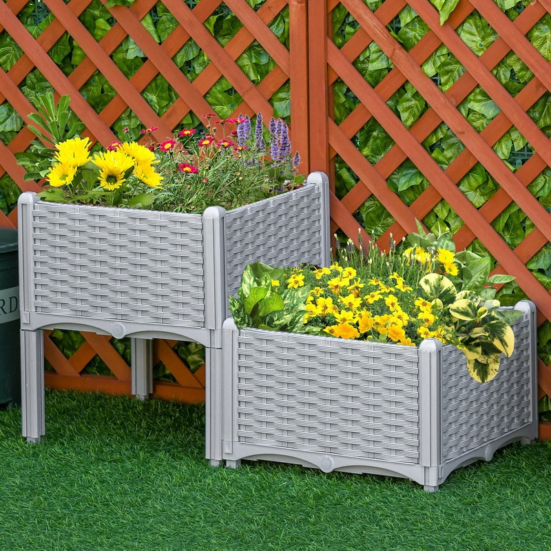 Outsunny 2-Piece Raised Garden - огляд і ціна Self-Watering Planter