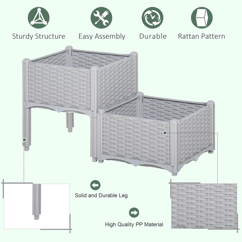 Outsunny 2-Piece Raised Garden - огляд і ціна Self-Watering Planter