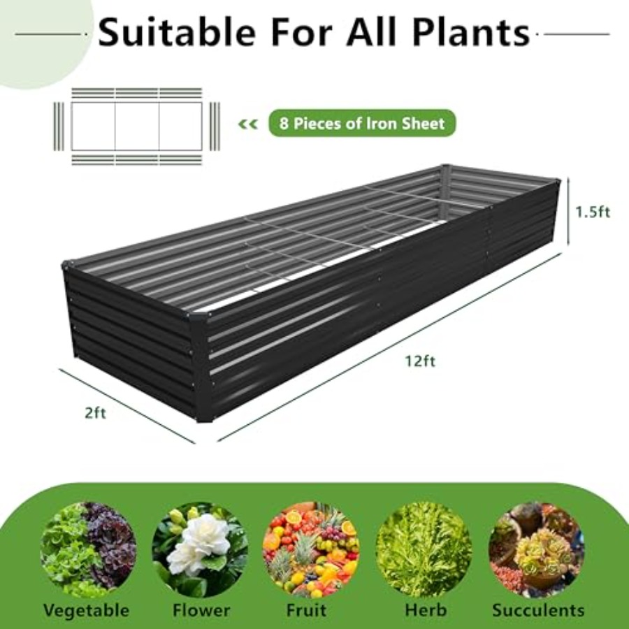 Outdoor galvanized metal raise - огляд і ціна Raised Bed Planter Box
