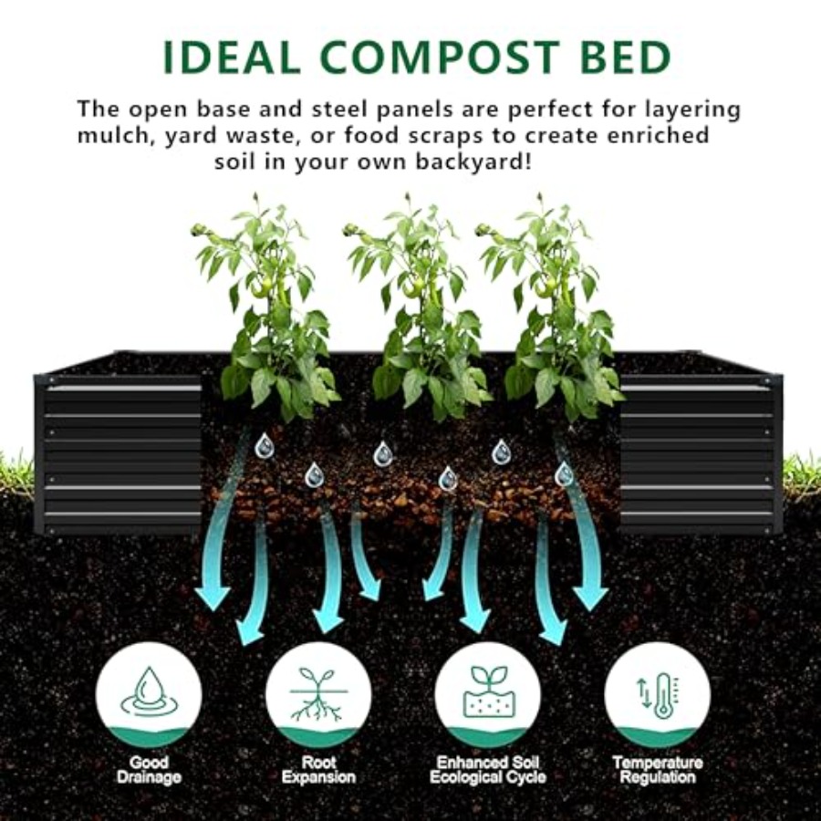 Outdoor galvanized metal raise - огляд і ціна Raised Bed Planter Box