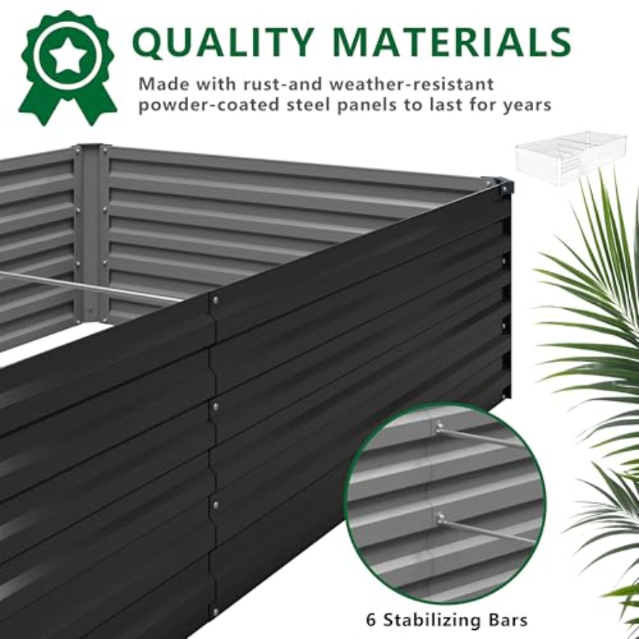 Outdoor galvanized metal raise - огляд і ціна Raised Bed Planter Box