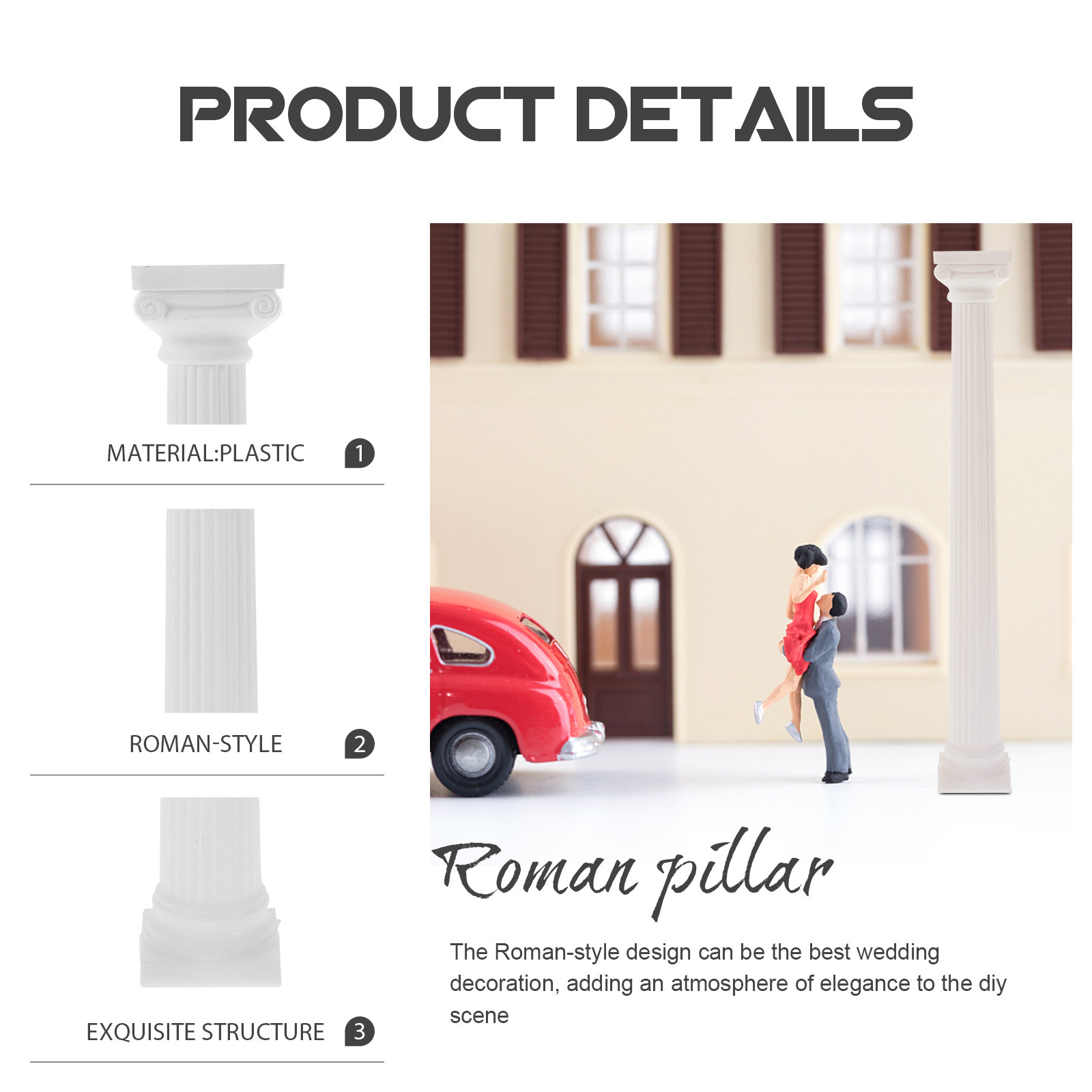 6Pcs Roman Pillars Mini Column - огляд і ціна Gardening Tools Photo