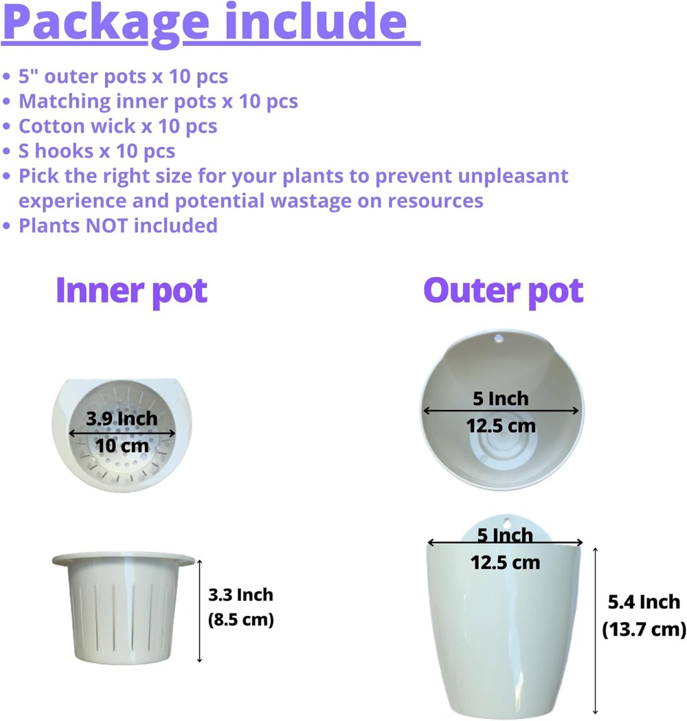 10-Pack Self-Watering Wall Pla - огляд і ціна Self-Watering Planter