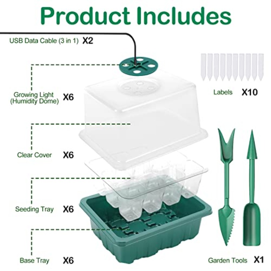 Seed Starter Tray with Light,  - огляд і ціна Seed Starter Trays